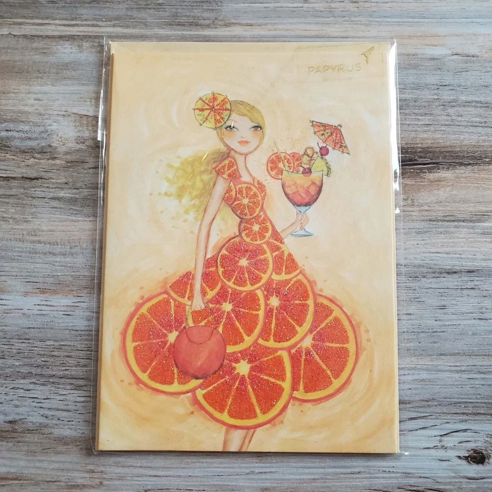 Papyrus Bella Pilar Glitter Girl's Night Friendship Greeting Card with Recipe